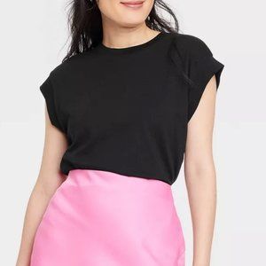 Black cap sleeve T-shirt